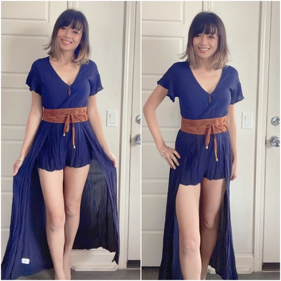 Boho Solid Maxi Romper - Picture 5 of 5